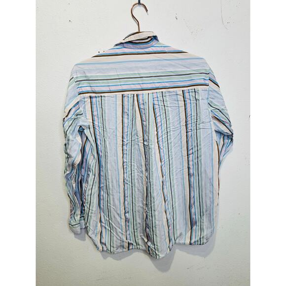 SAMSOE Multicolor Stripes Long Sleeve Collar Front Button Alfrida Shirt Size XXS - Picture 6 of 11